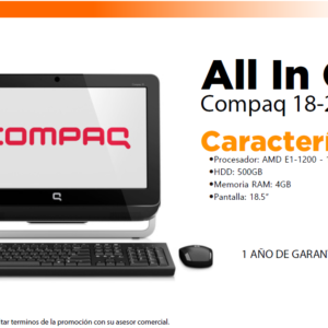 ALL IN ONE COMPAQ AMD 500GB HDD - Image 1